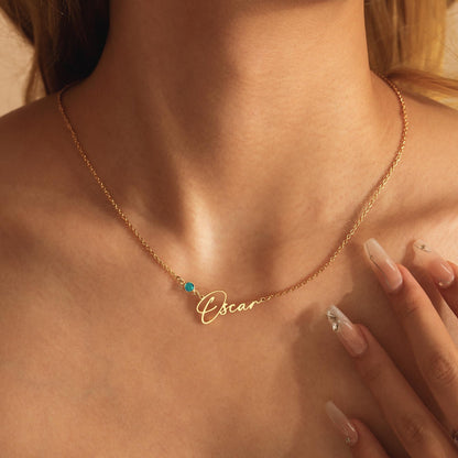 Glima Handmade Birthstone Name Pendant – Wedding & Christmas Gift