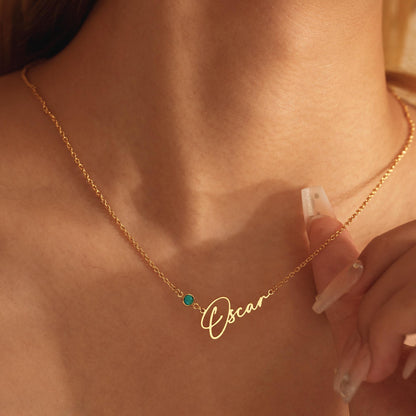 Glima Handmade Birthstone Name Pendant – Wedding & Christmas Gift