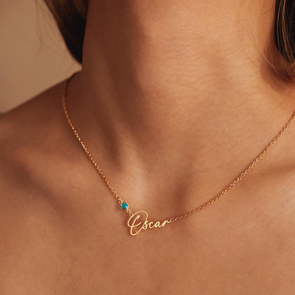 Glima Handmade Birthstone Name Pendant – Wedding & Christmas Gift