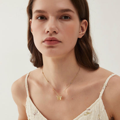Elegant Butterfly Necklace: Gold Plated, Perfect for Women.