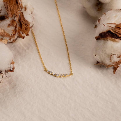 Glima Diamond Bar Necklace – Dainty Multi-Stone Pendant, Elegant Gift for Her