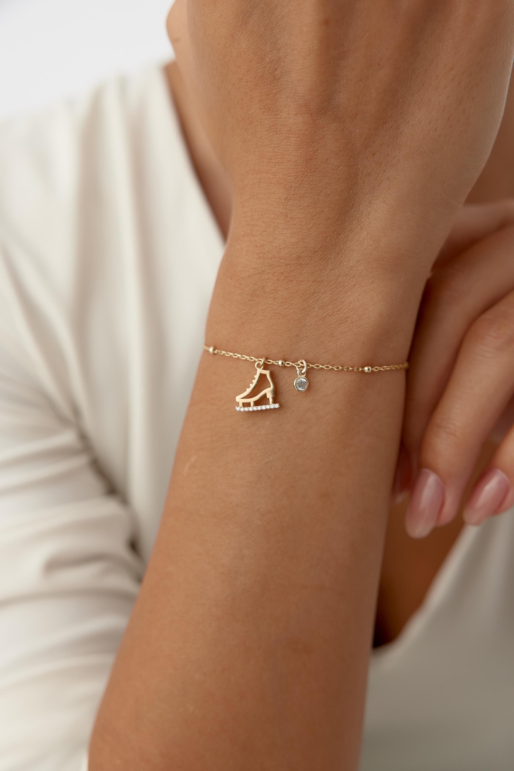 Glima Skater Charm Bracelet – Minimalist Jewelry, Custom Gift for Her