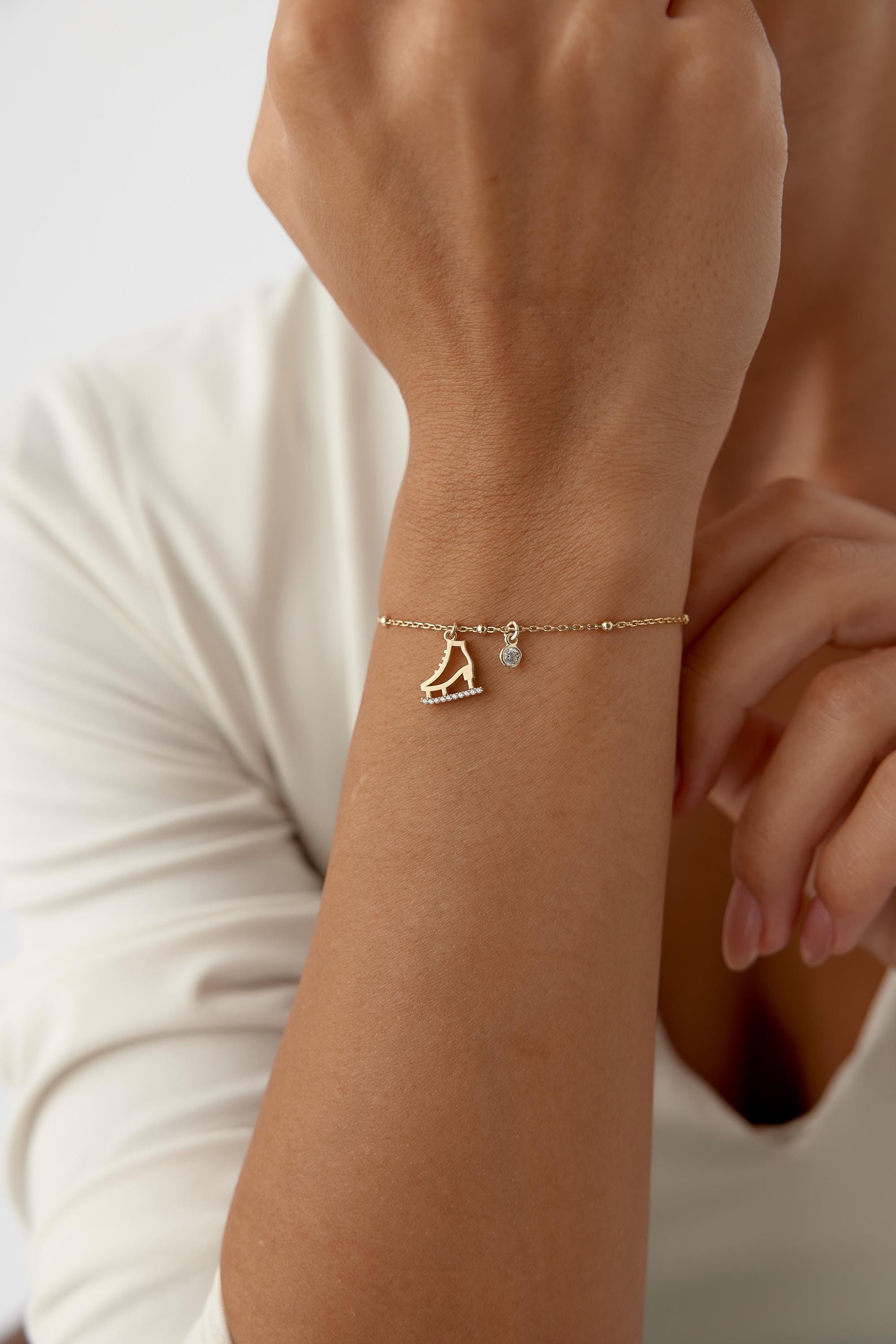 Glima Skater Charm Bracelet – Minimalist Jewelry, Custom Gift for Her