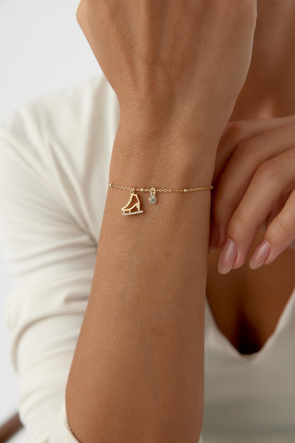 Glima Skater Charm Bracelet – Minimalist Jewelry, Custom Gift for Her