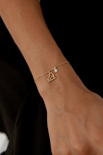 Glima Skater Charm Bracelet – Minimalist Jewelry, Custom Gift for Her