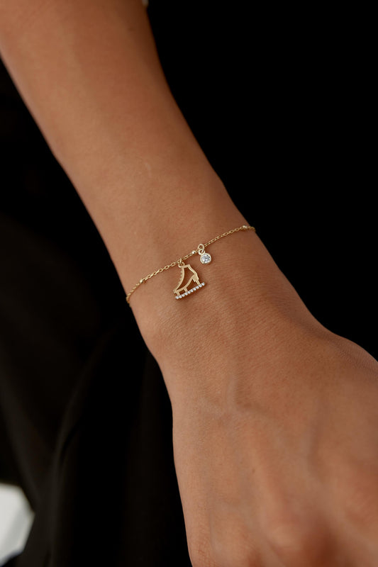 Glima Skater Charm Bracelet – Minimalist Jewelry, Custom Gift for Her