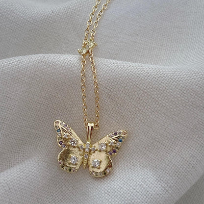 Elegant Butterfly Necklace: Gold Plated, Perfect for Women.