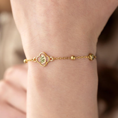 Glima Custom Birthstone Flower Bracelet – Forget Me Not & Baby’s Breath Gift