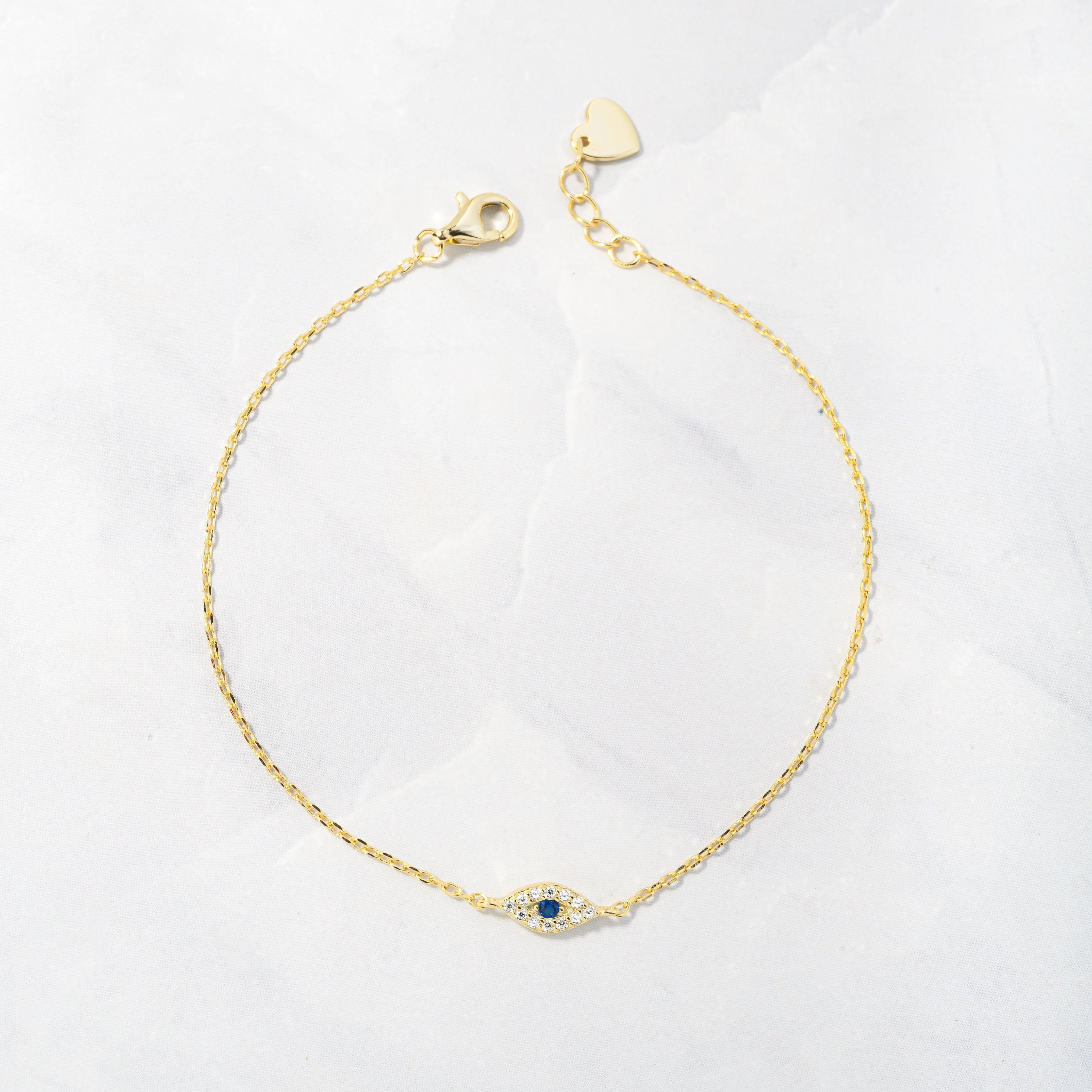 Glima Evil Eye Bracelet – Dainty Adjustable Protection Charm for Her