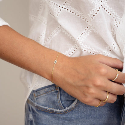 Glima Evil Eye Bracelet – Dainty Adjustable Protection Charm for Her