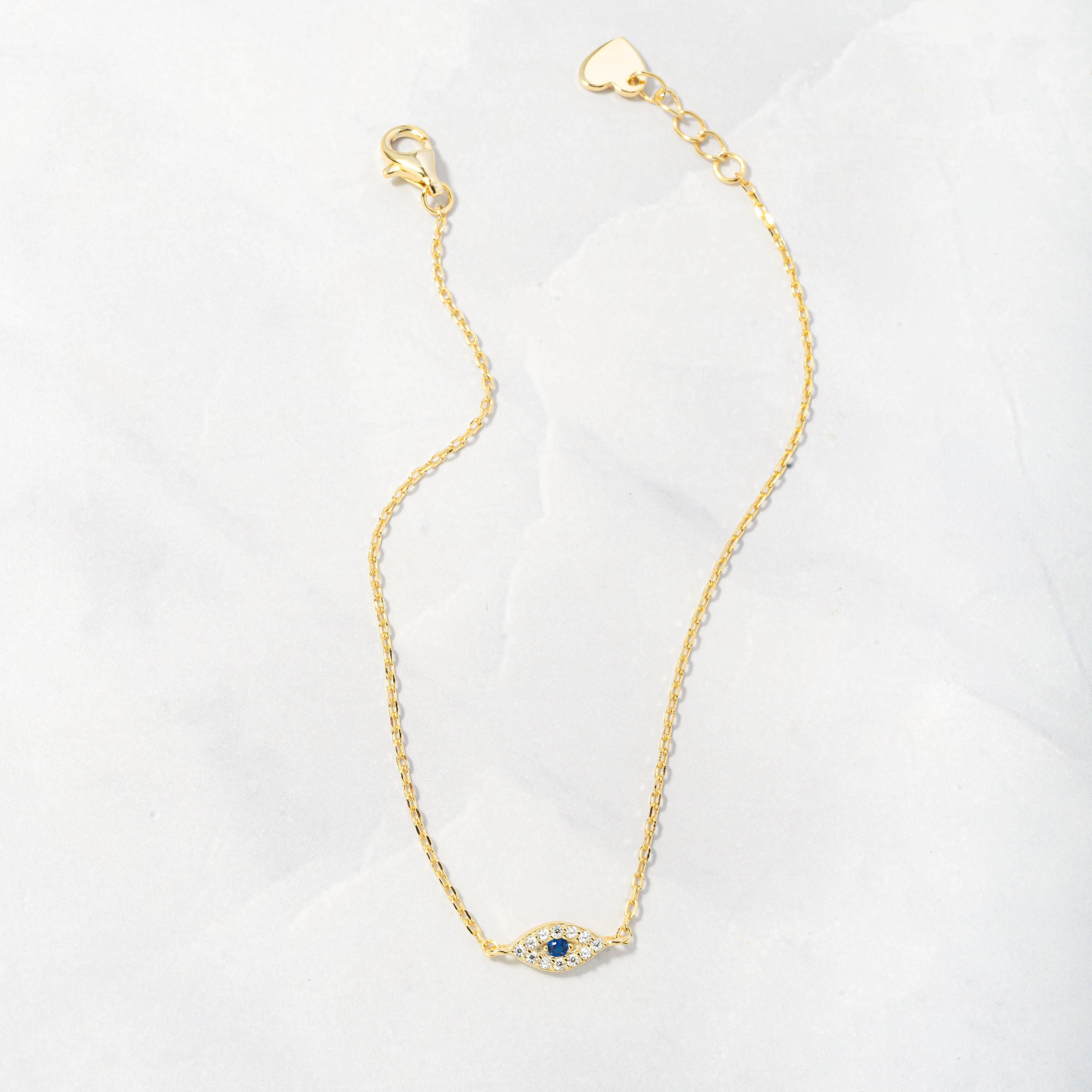 Glima Evil Eye Bracelet – Dainty Adjustable Protection Charm for Her