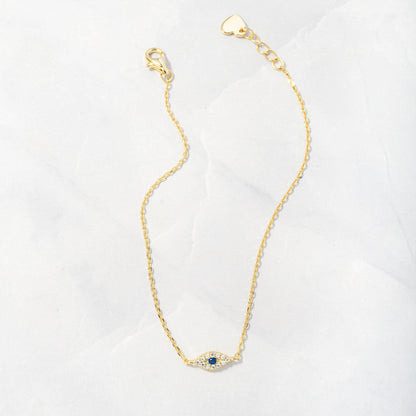 Glima Evil Eye Bracelet – Dainty Adjustable Protection Charm for Her