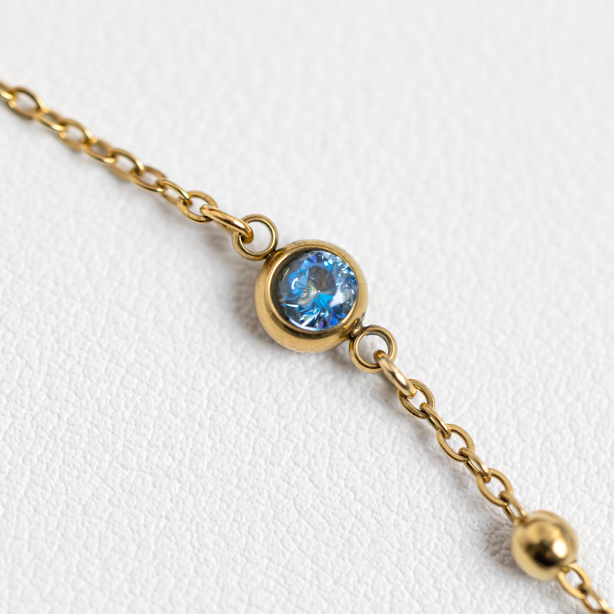 Glima Custom Birthstone Flower Bracelet – Forget Me Not & Baby’s Breath Gift