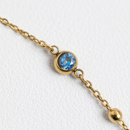 Glima Custom Birthstone Flower Bracelet – Forget Me Not & Baby’s Breath Gift
