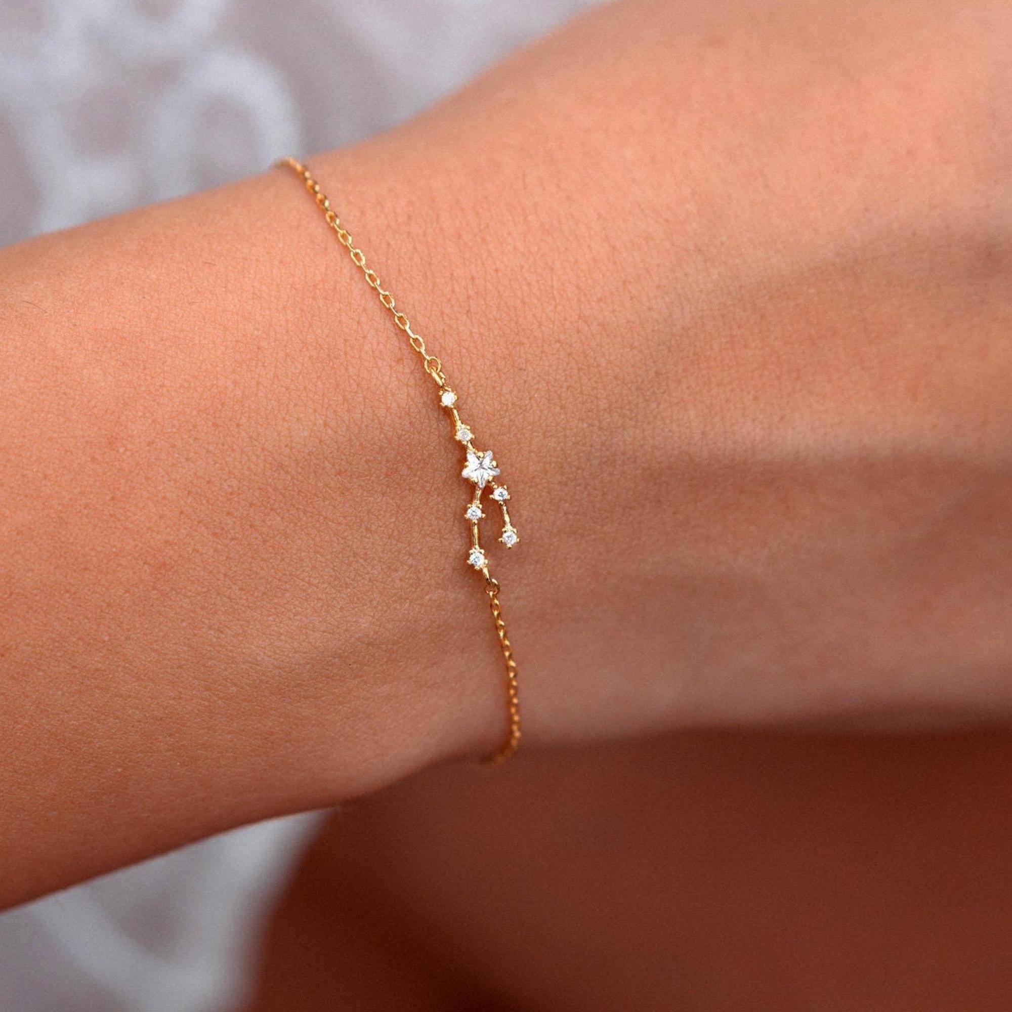 Glima Taurus Zodiac Bracelet – Dainty Constellation Charm with Zircon