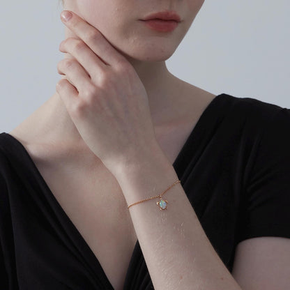 Glima Sea Turtle Bracelet – Dainty Opal Layered Silver Beach Jewelry