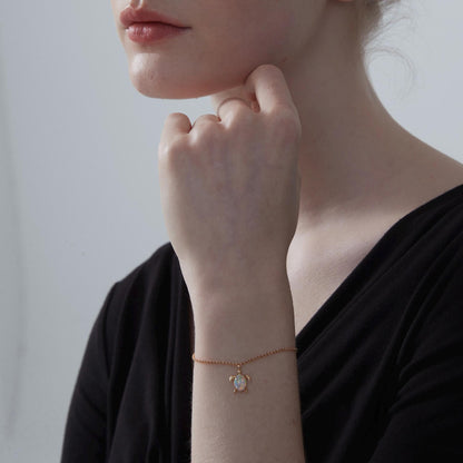 Glima Sea Turtle Bracelet – Dainty Opal Layered Silver Beach Jewelry