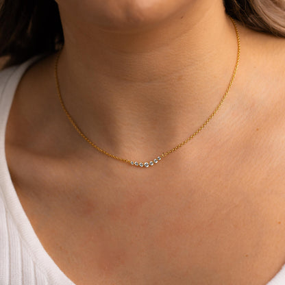 Glima Diamond Bar Necklace – Dainty Multi-Stone Pendant, Elegant Gift for Her