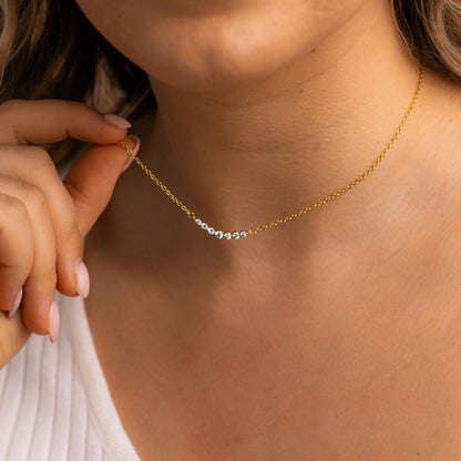 Glima Diamond Bar Necklace – Dainty Multi-Stone Pendant, Elegant Gift for Her