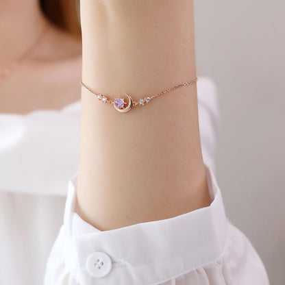 Glima Moon Sun Star Bracelet – Dainty S925 Silver CZ Celestial Gift