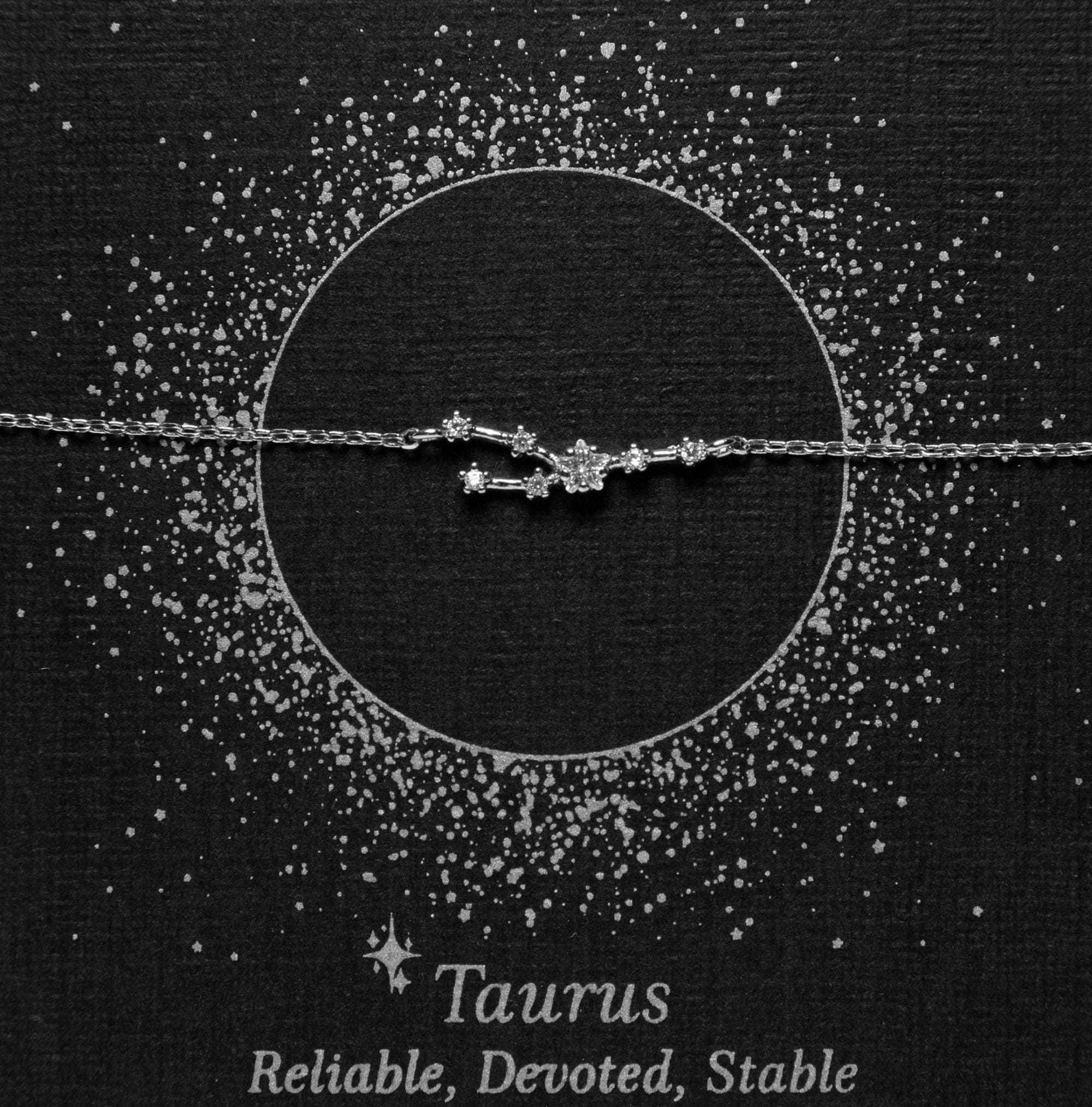 Glima Taurus Zodiac Bracelet – Dainty Constellation Charm with Zircon