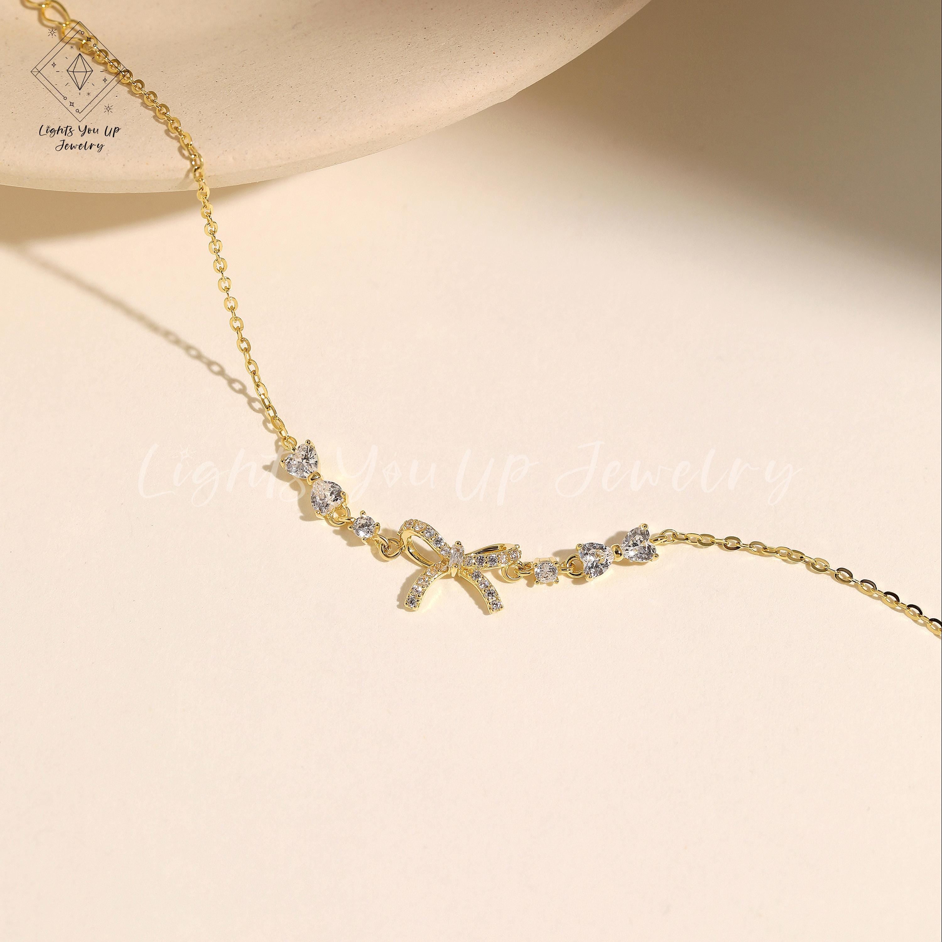 Glima Ribbon Knot Bracelet – Dainty S925 Silver & Gold with Diamond Bling