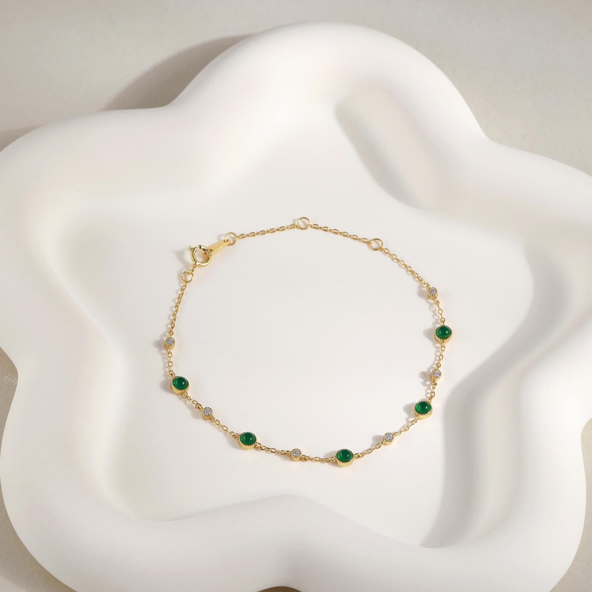 Glima Sapphire Stackable Bracelet – 18K Gold & Sterling Silver Chain