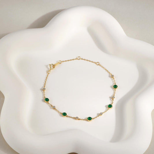 Glima Sapphire Stackable Bracelet – 18K Gold & Sterling Silver Chain