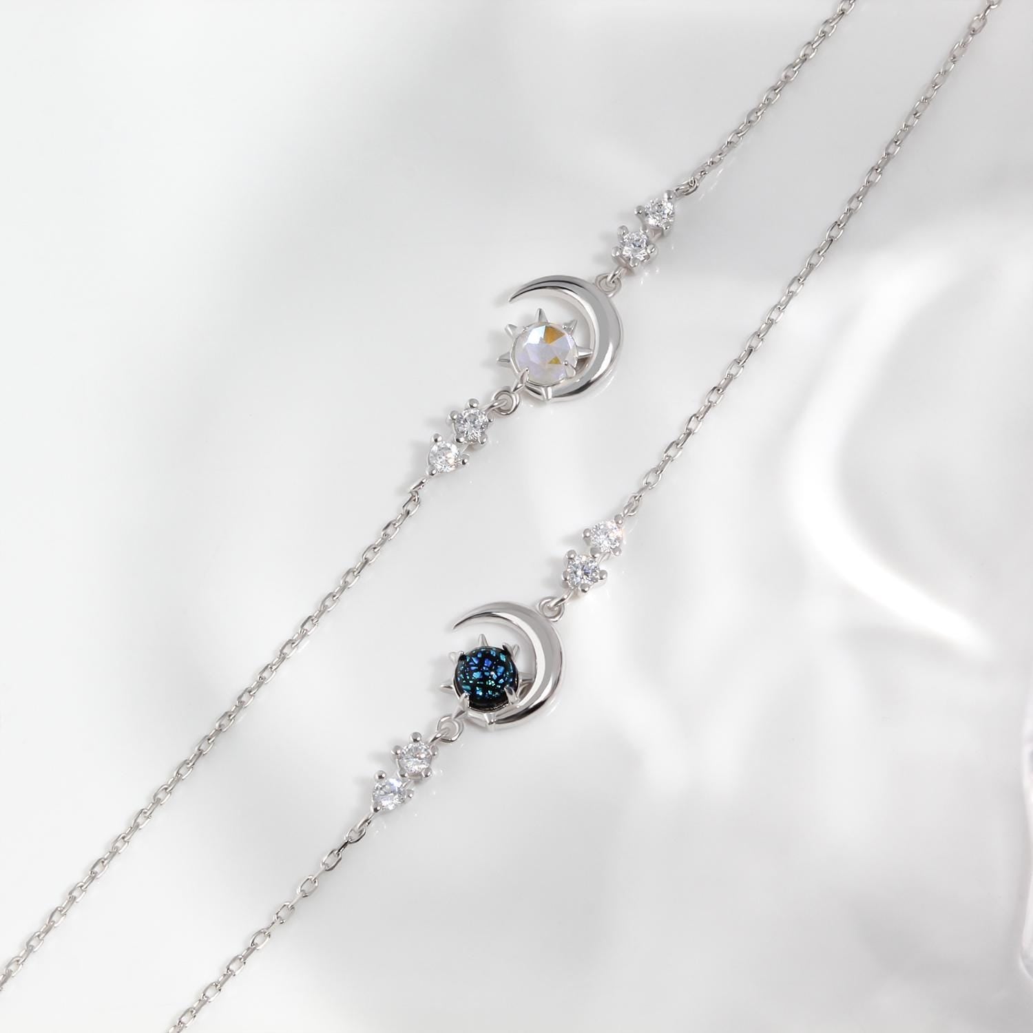 Glima Moon Sun Star Bracelet – Dainty S925 Silver CZ Celestial Gift