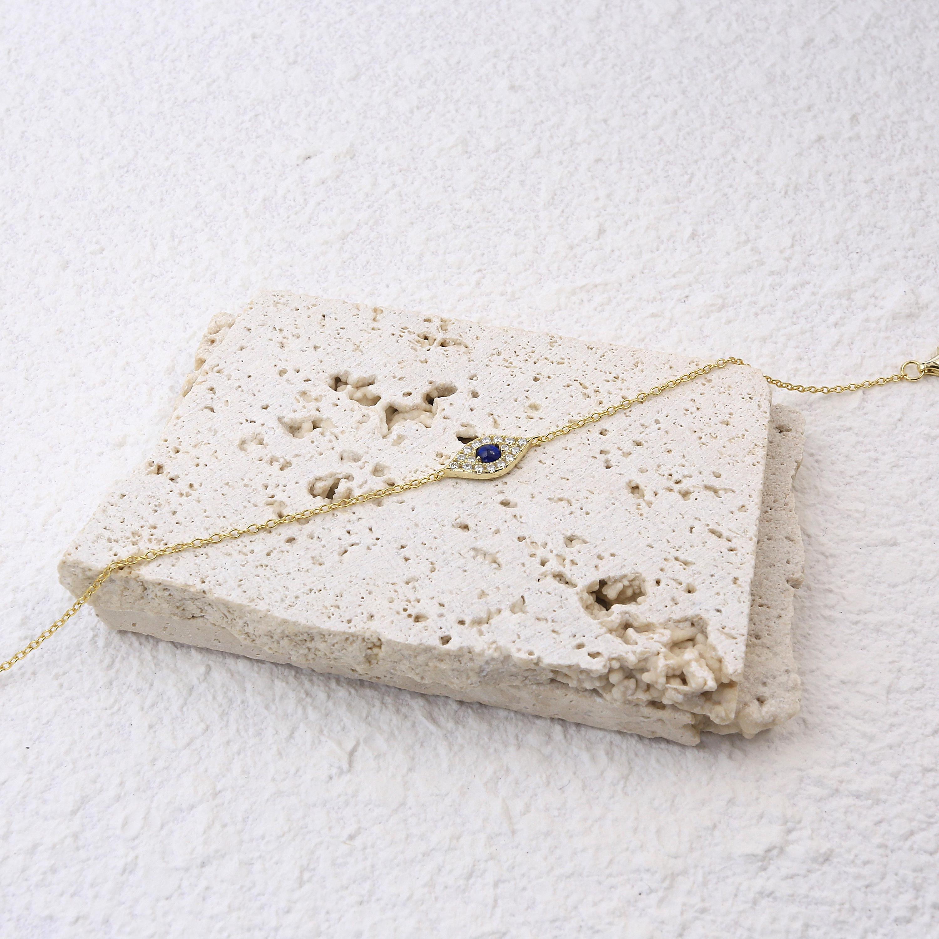 Glima Evil Eye Bracelet – 18K Gold Plated Sterling Silver Gift for Her