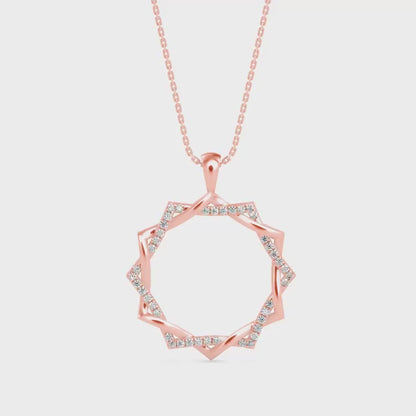 Acute Charm Diamond Pendant-Rose Gold