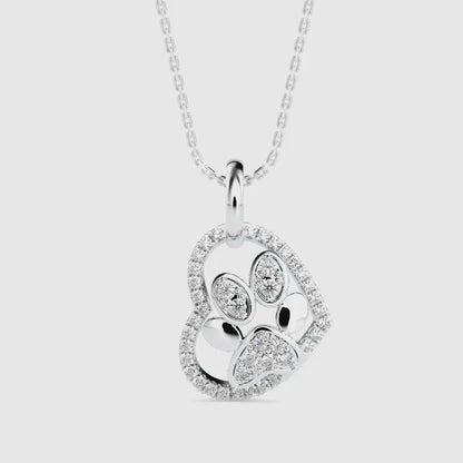 Amiable Heart Diamond Pendant-Silver