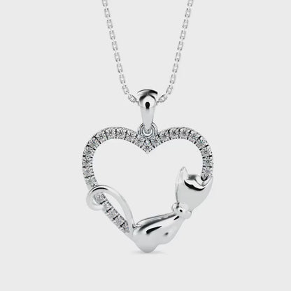 Tabby Diamond Pendant-Silver