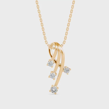 Sentiment Light Diamond Pendant-Golden