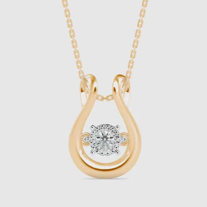 Gyrate Round Diamond Pendant- Golden