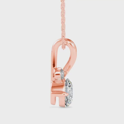 Piec Diamond Solitaire Pendant-Rose Gold