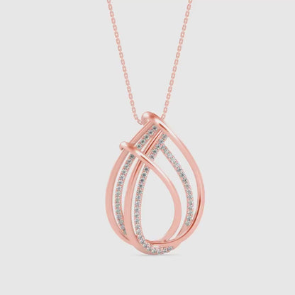 Covel Charm Diamond Pendant-Rose Gold