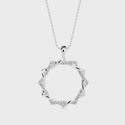 Acute Charm Diamond Pendant-Silver