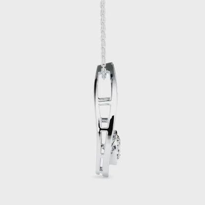 Trybik Diamond Solitaire Pendant-Silver