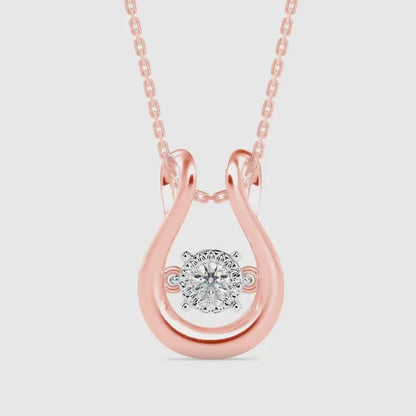 Gyrate Round Diamond Pendant- Rose Gold