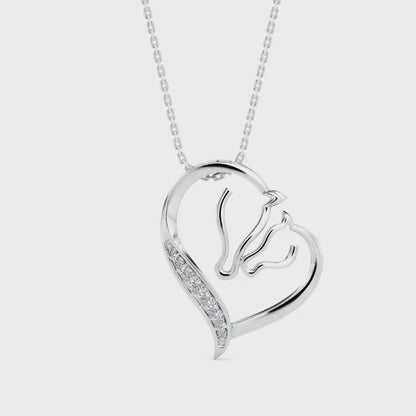 Enrich Heart Diamond Pendant-Silver