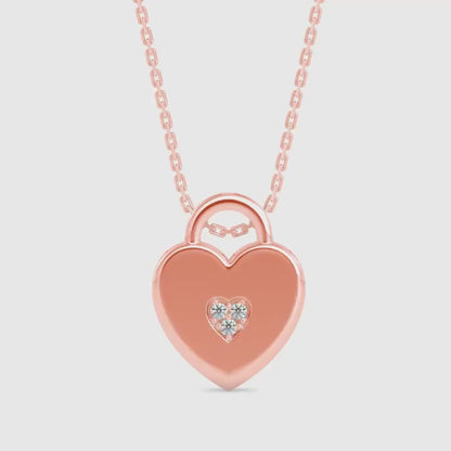 Exalt Heart Diamond Pendant-Rose Gold