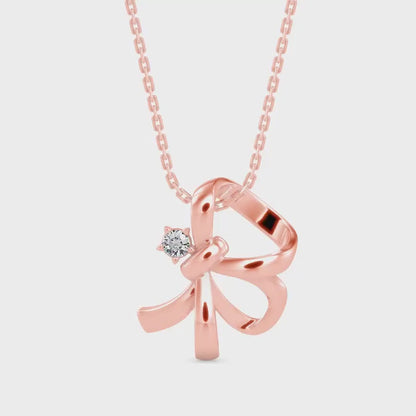 Agate Charm Diamond Pendant-Rose Gold