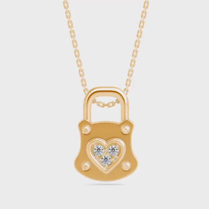 Yoke Heart Diamond Pendant- Golden