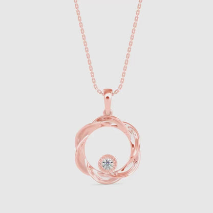 Viola Charm Diamond pendant-Rose Gold