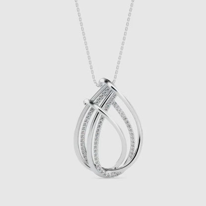 Covel Charm Diamond Pendant-Silver