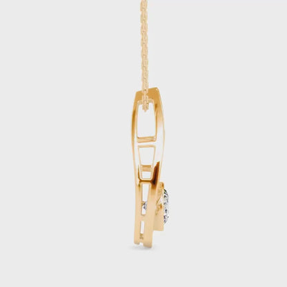 Trybik Diamond Solitaire Pendant-Golden