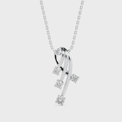 Sentiment Light Diamond Pendant-Silver