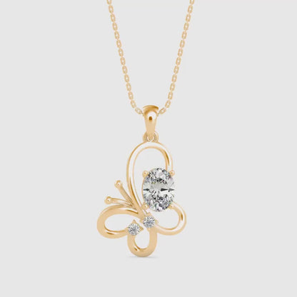 Flirty Diamond Pendant-Golden