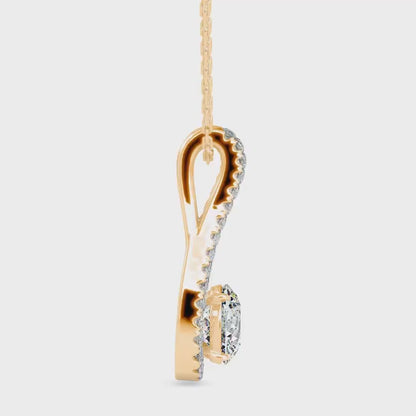 Giselle Solitaire Diamond Pendant-Golden